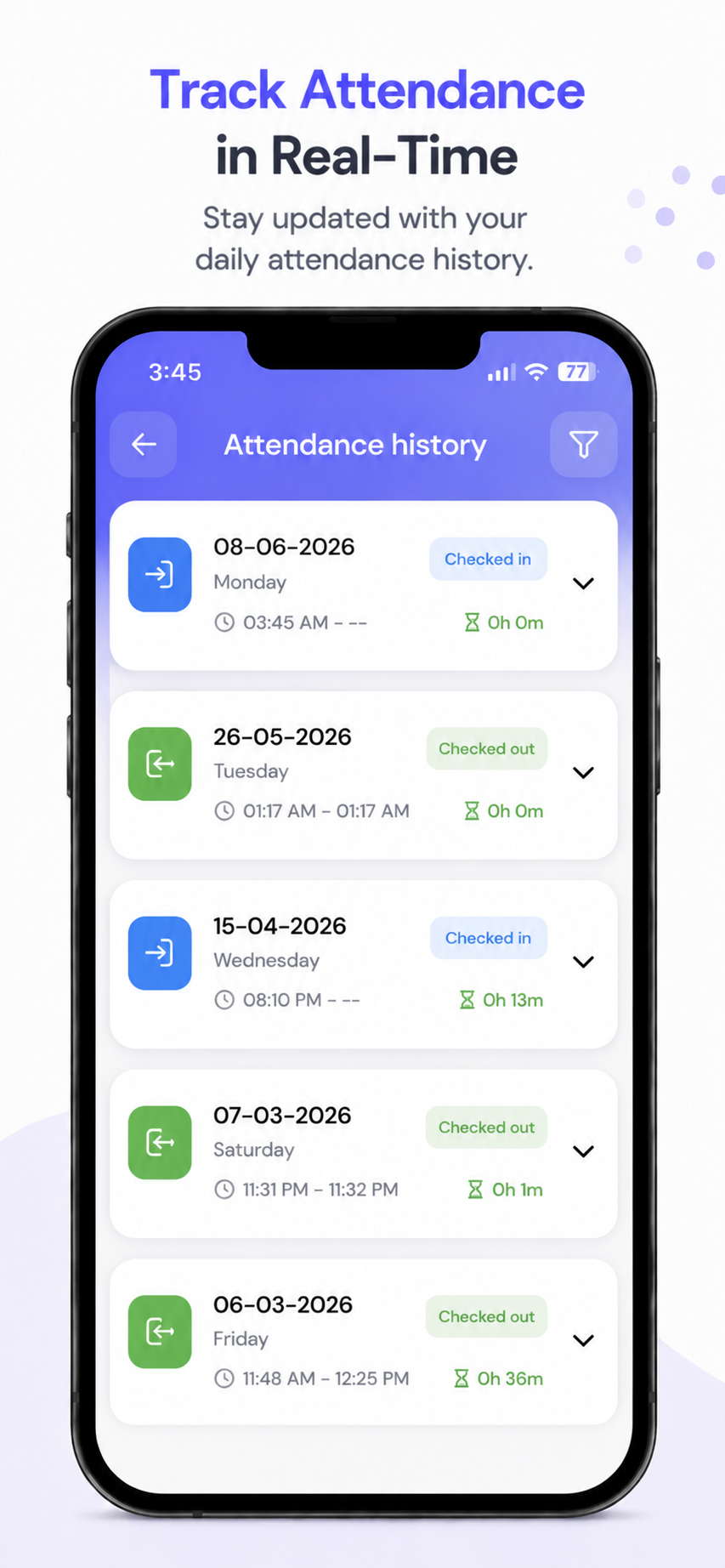 Smart attendance with geofence tracking